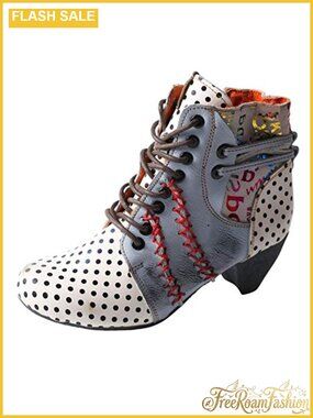 Polka Dot Mocc Ankle Booties Womens Casual Party Boots